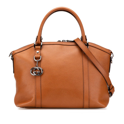 Gucci Leather GG Charm Dome Satchel