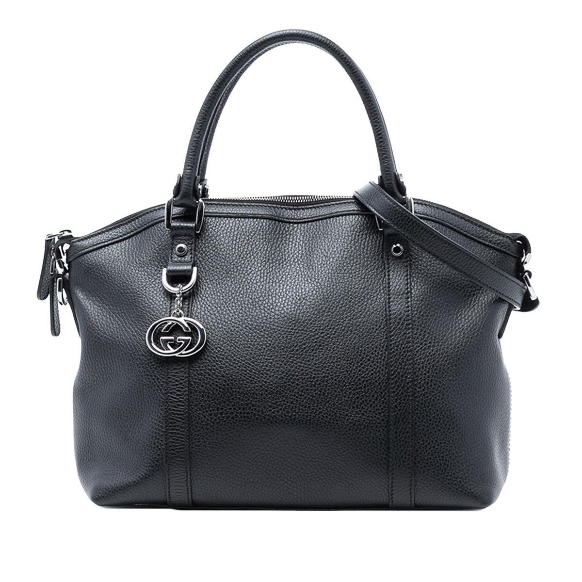 Gucci Leather GG Charm Dome Satchel