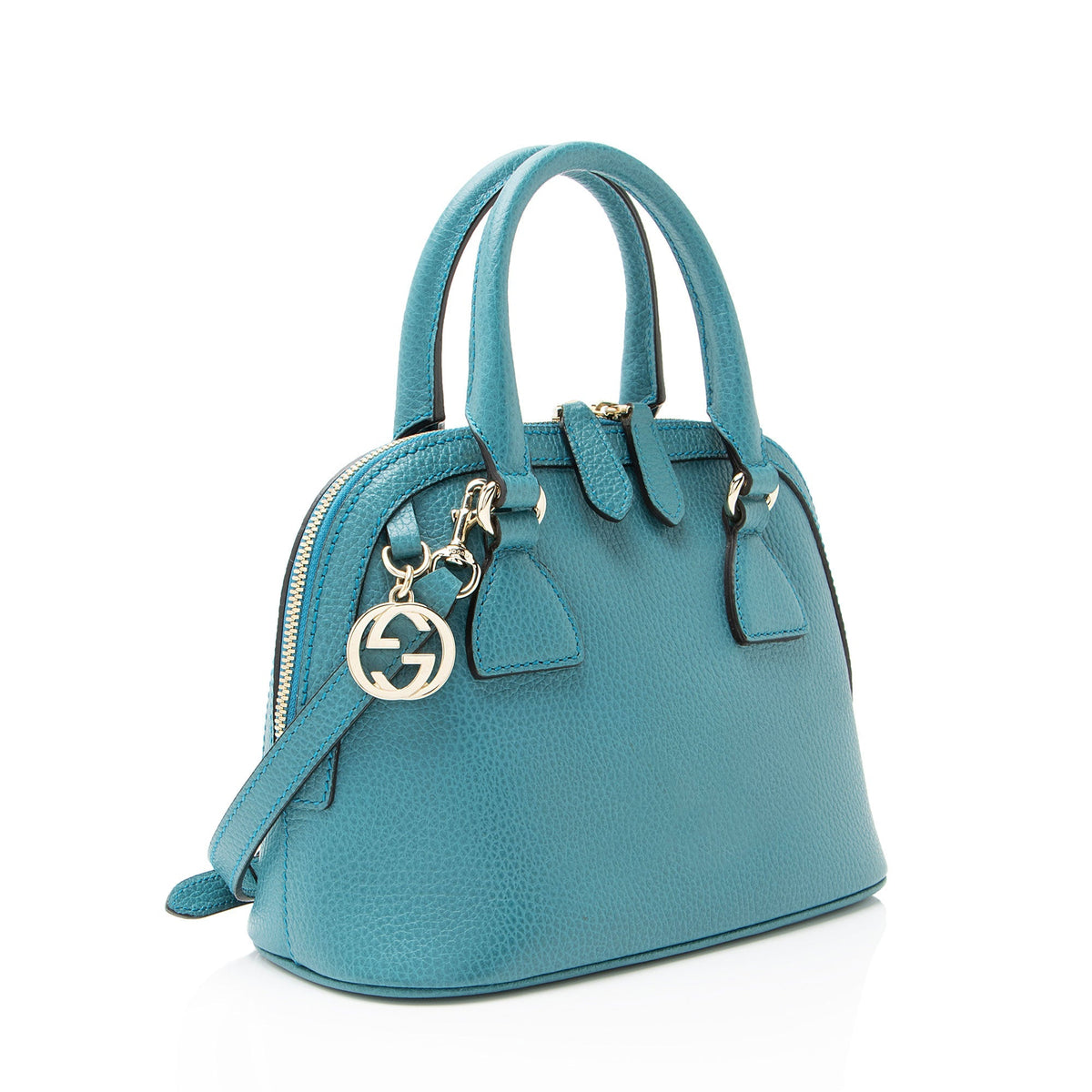 Gucci Leather GG Charm Dome Small Satchel