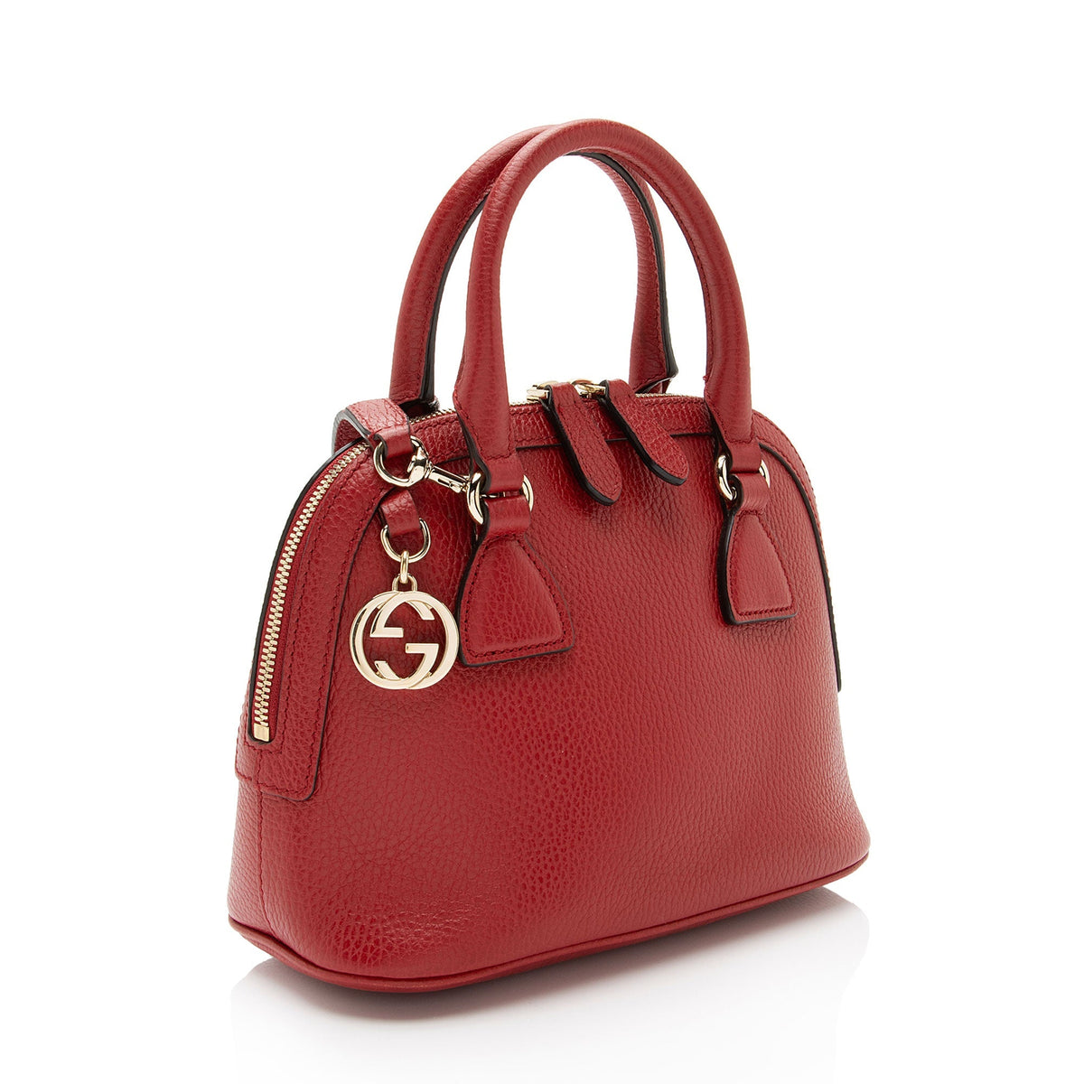 Gucci Leather GG Charm Dome Small Satchel