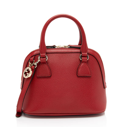 Gucci Leather GG Charm Dome Small Satchel
