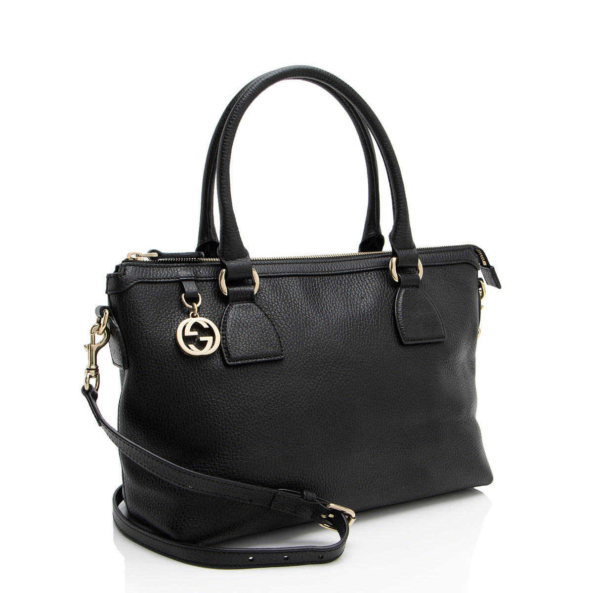 Gucci Leather GG Charm Satchel
