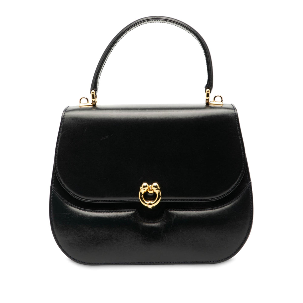 Gucci Leather Horsebit Top Handle Bag