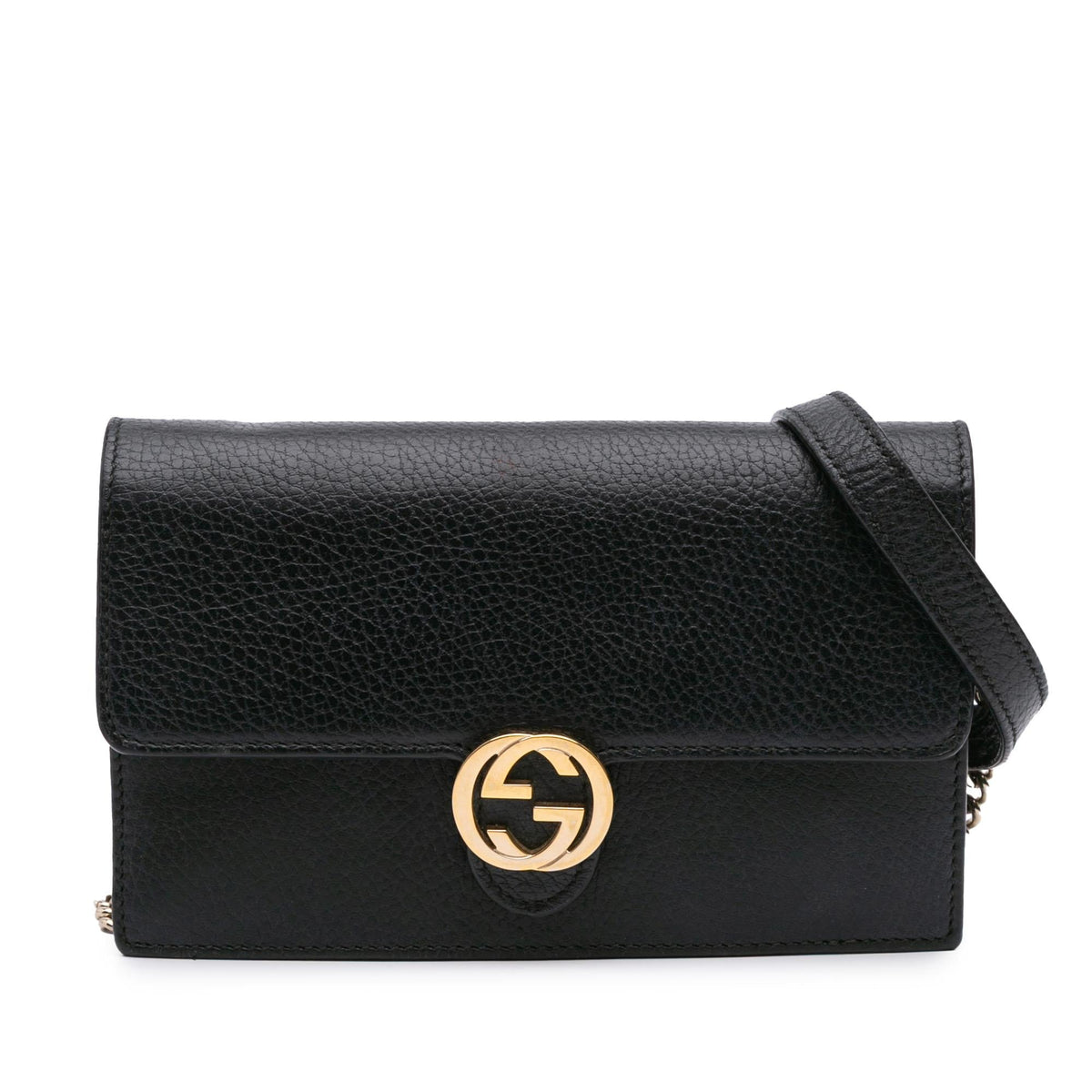 Gucci Leather Interlocking G Dollar Wallet on Chain