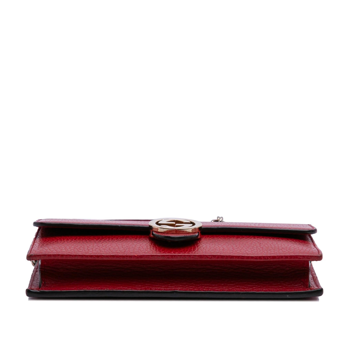 Gucci Leather Interlocking G Dollar Wallet on Chain
