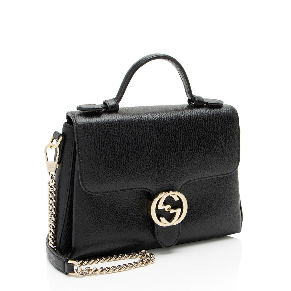 Gucci Leather Interlocking G Small Top Handle (SHF-WY9c47)