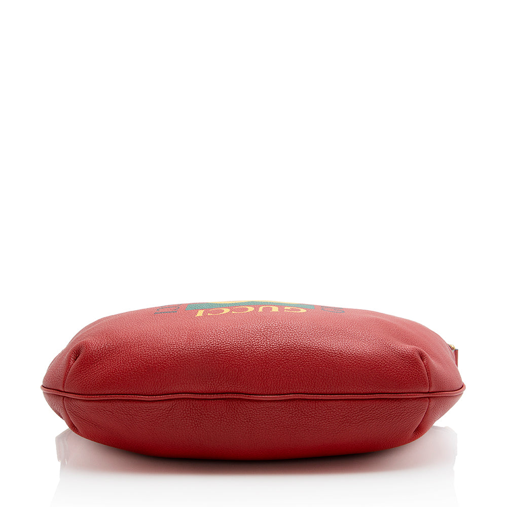 Gucci Leather Logo Half Moon Messenger Bag (SHF-21798)