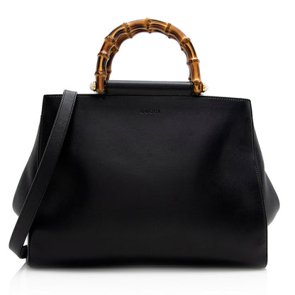 Gucci Leather Nymphaea Top Handle Medium Satchel (SHF-21345)