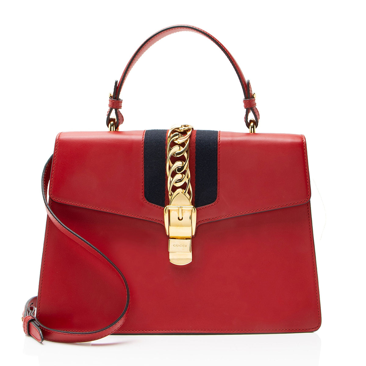Gucci Leather Sylvie Medium Top Handle