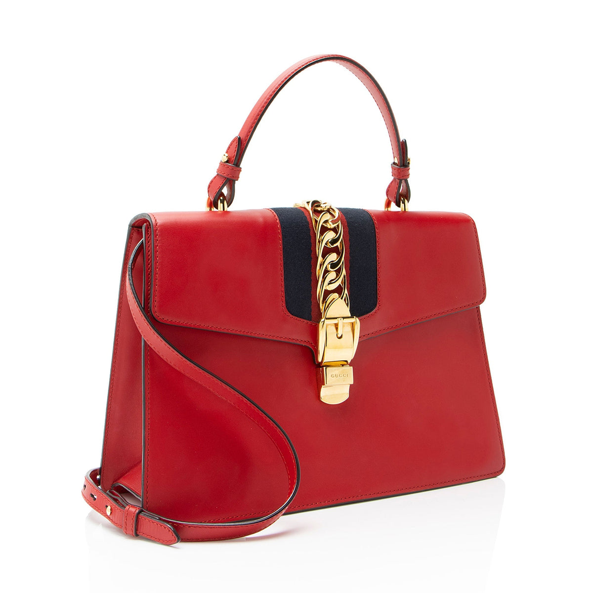 Gucci Leather Sylvie Medium Top Handle