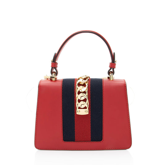 Gucci Leather Sylvie Mini Top Handle