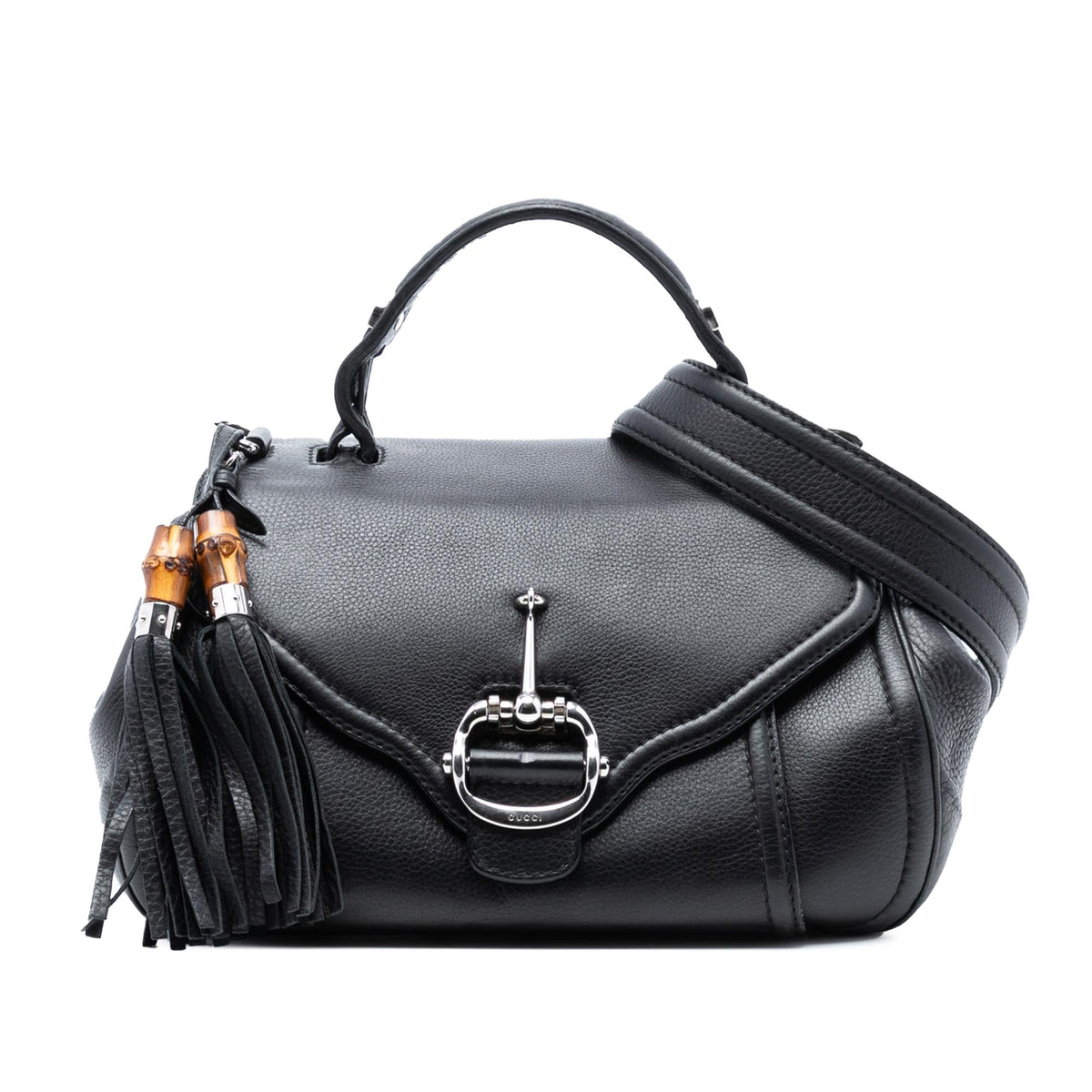 Gucci Leather Techno Horsebit Top Handle Bag