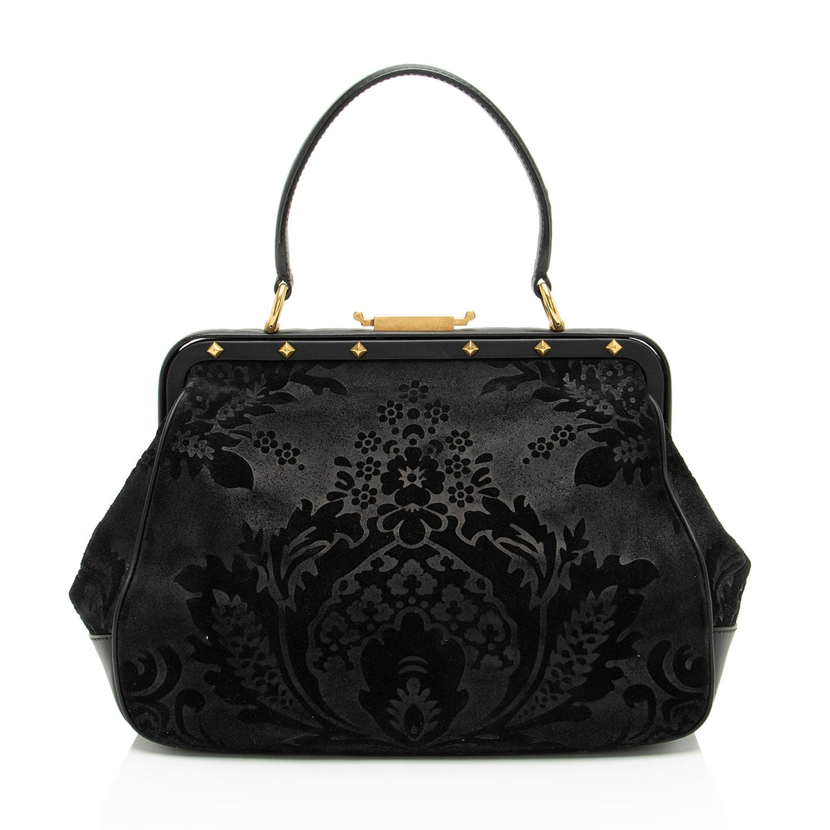 Gucci Leather Velvet Lady Stirrup Top Handle