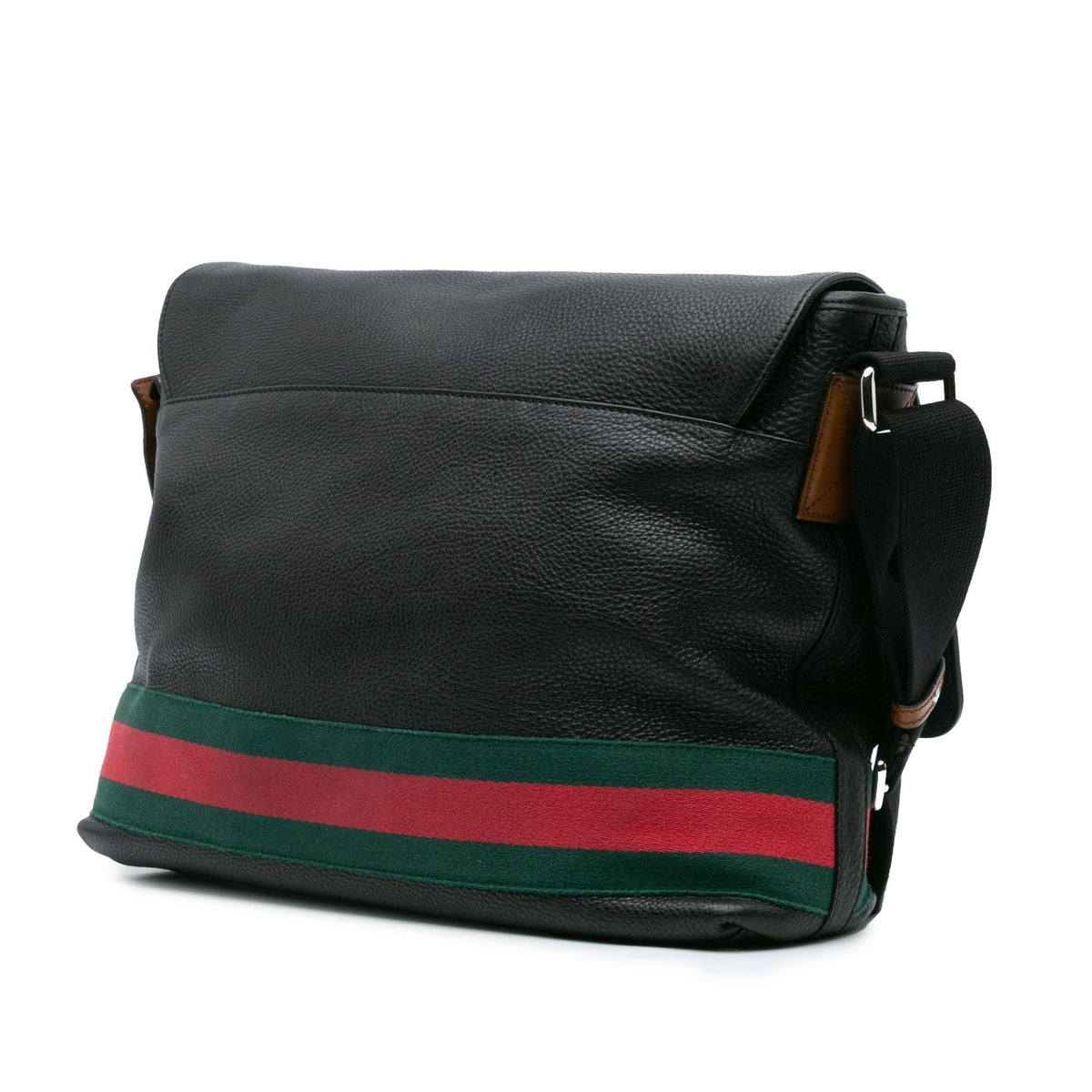 Gucci Leather Web Messenger Bag
