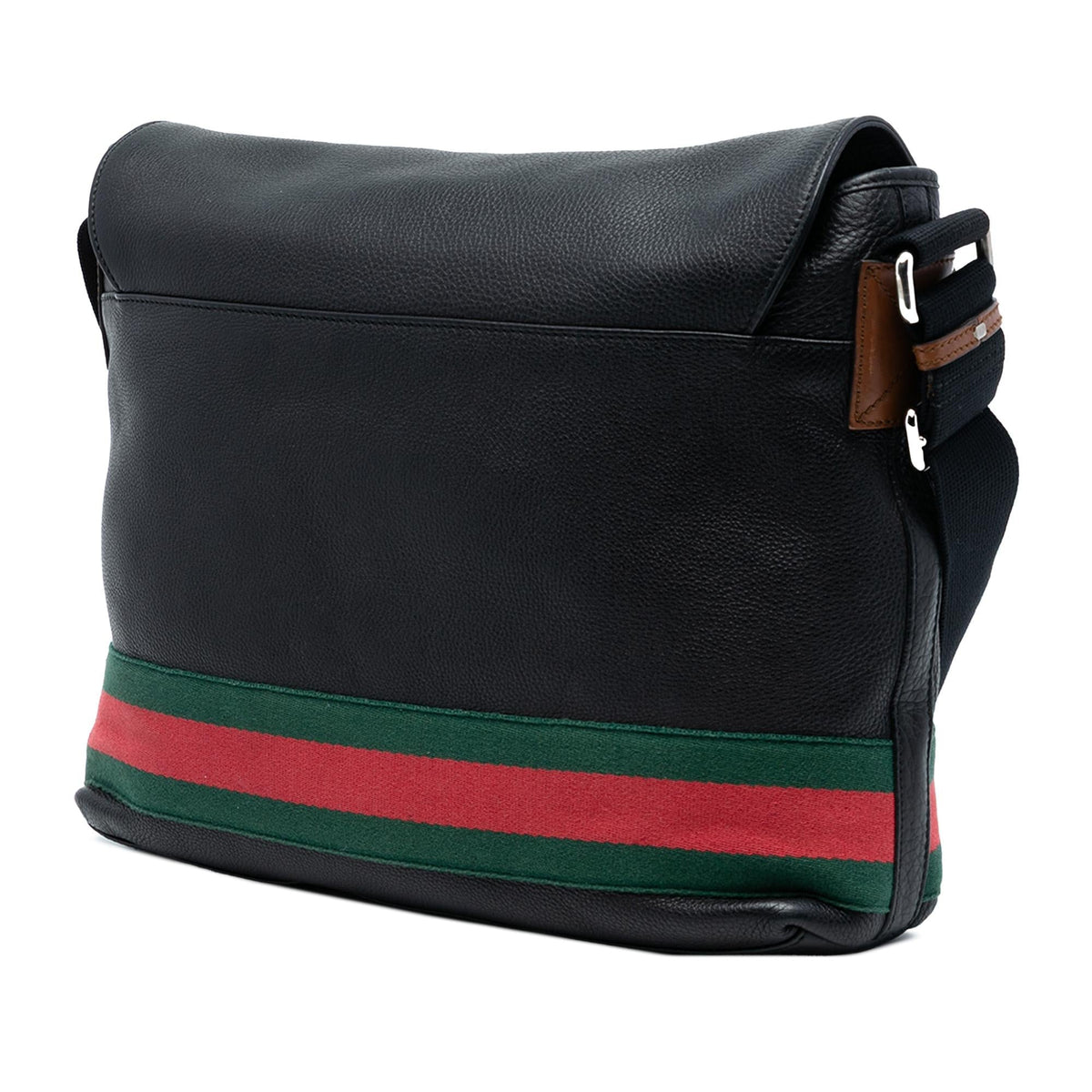 Gucci Leather Web Messenger Bag