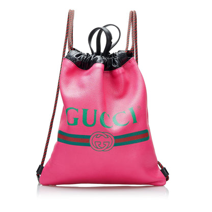 Gucci Logo Drawstring Backpack (SHG-7Bj0RA)