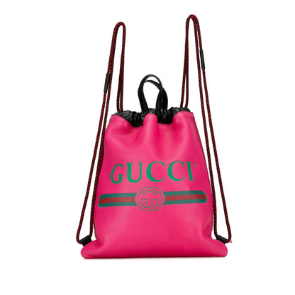 Gucci Logo Drawstring Backpack (SHG-7UcvNP)