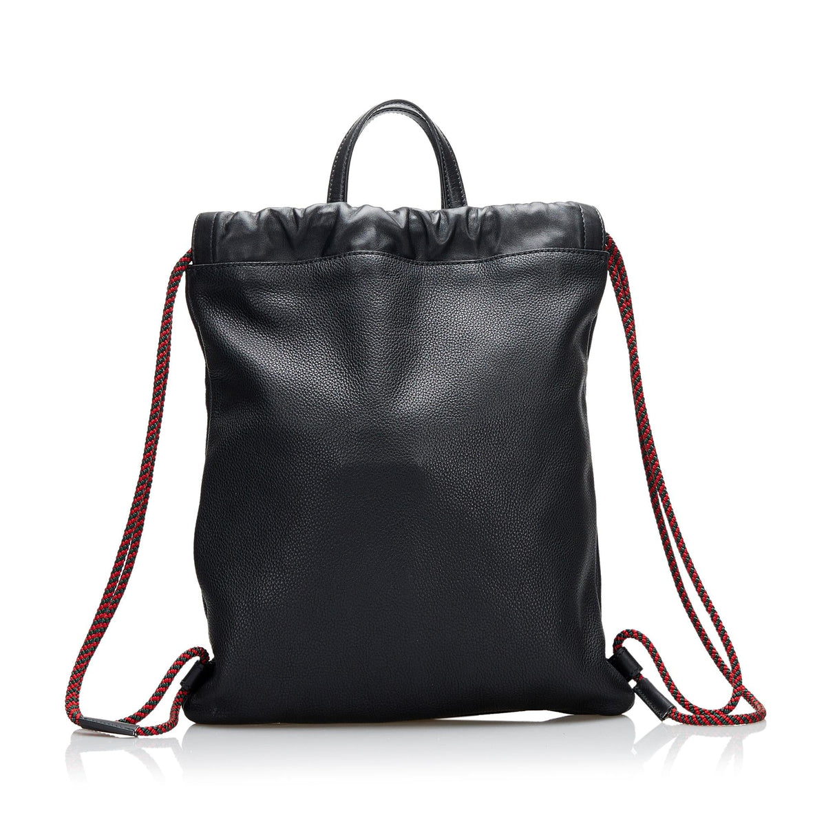 Gucci Logo Drawstring Leather Backpack (SHG-f1YPPC)