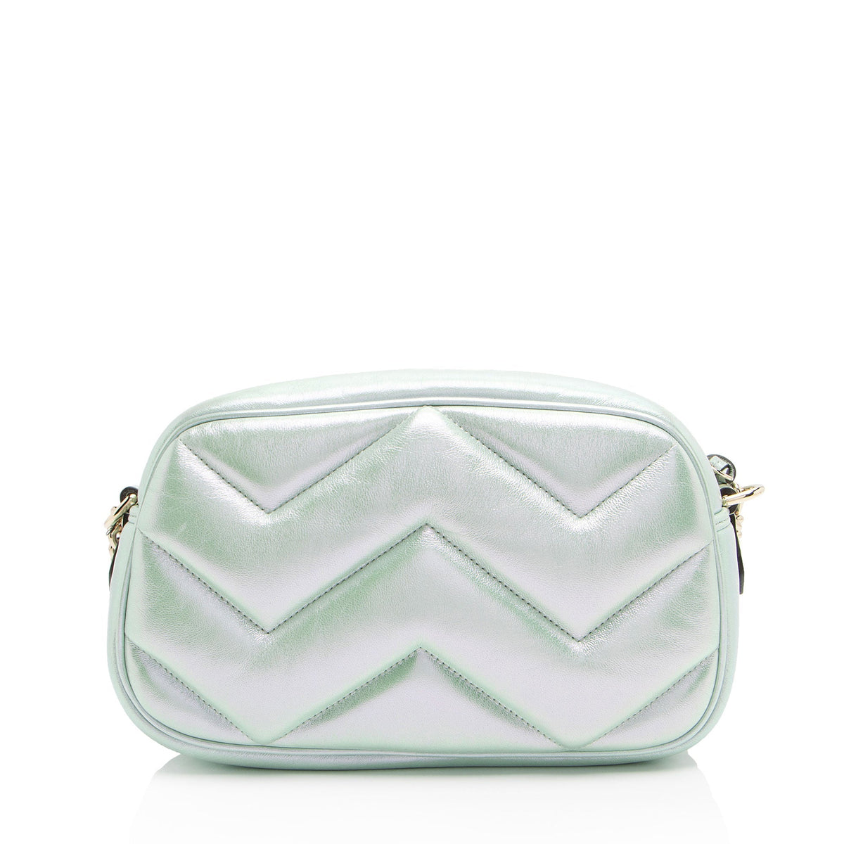 Gucci Iridescent Chevron Matelasse Leather GG Marmont Small Camera Bag