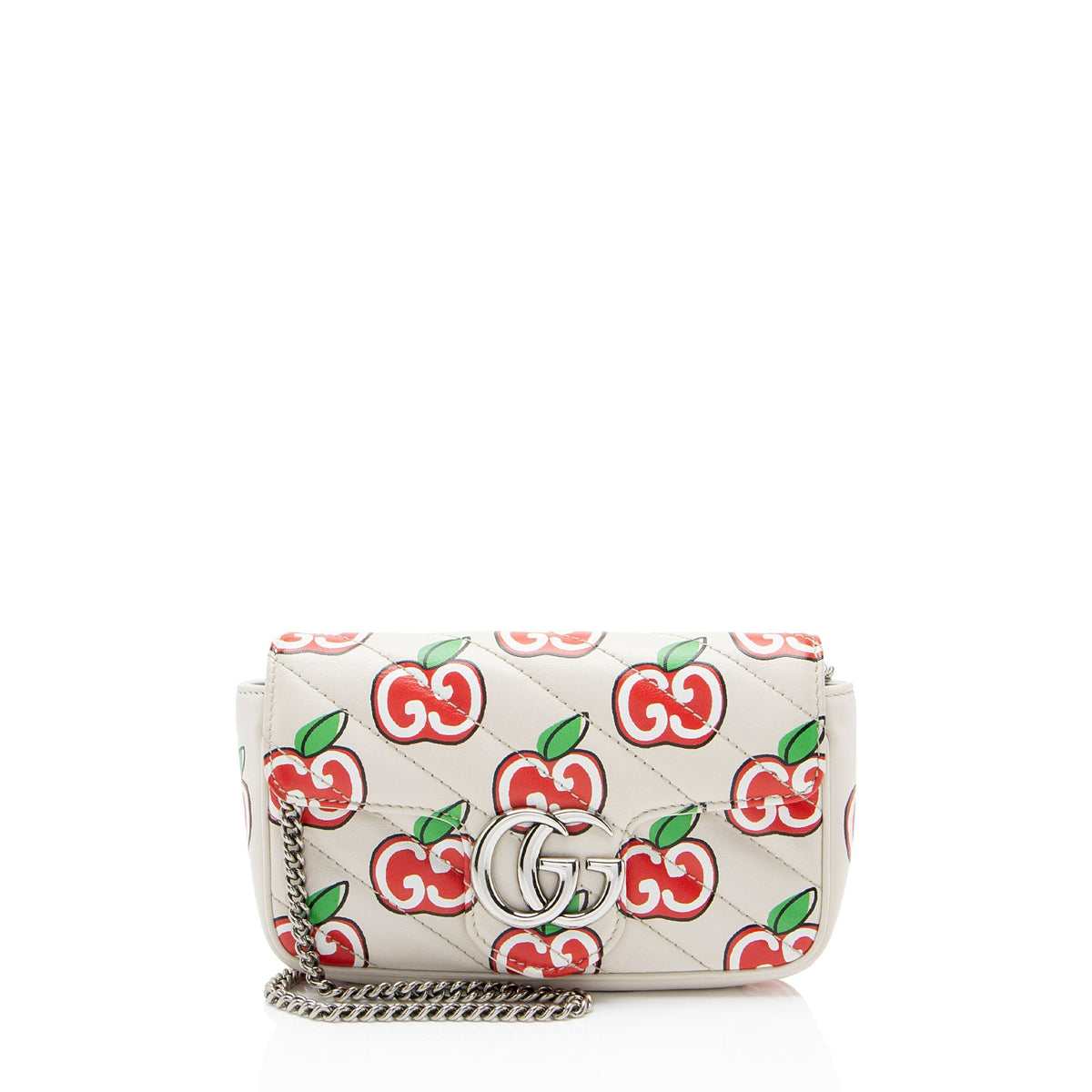 Gucci Matelasse Leather Apple GG Marmont Mini Flap Bag