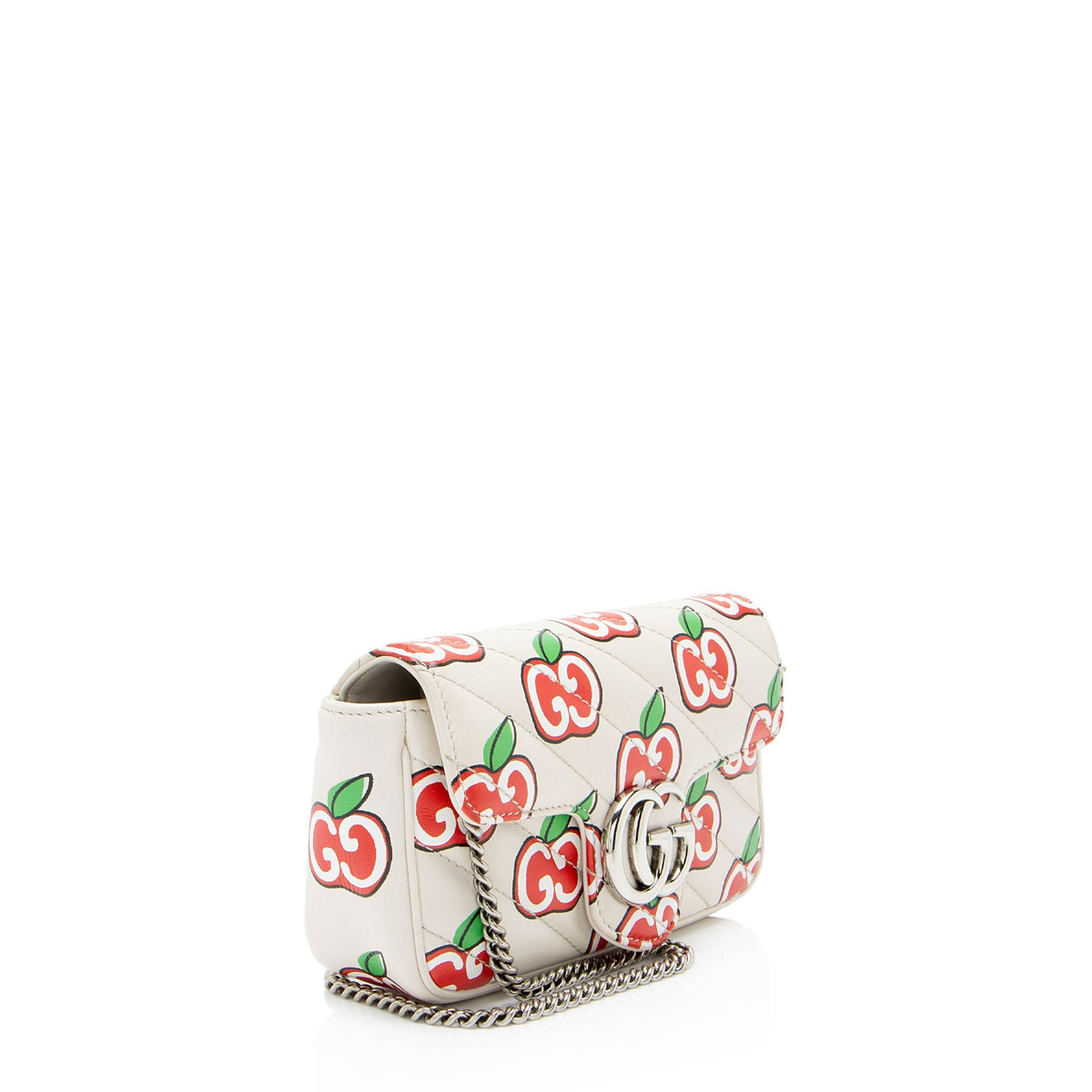 Gucci Matelasse Leather Apple GG Marmont Mini Flap Bag
