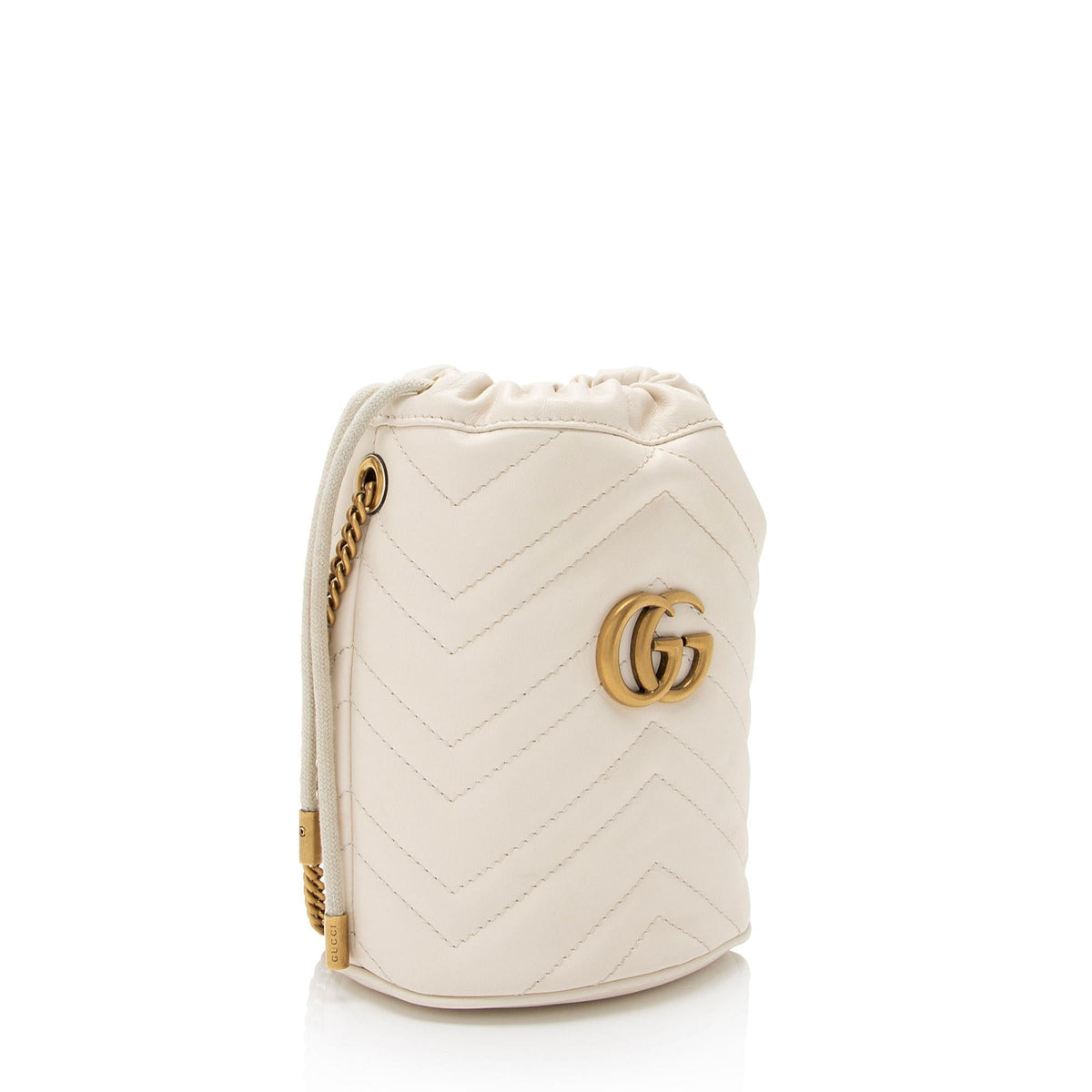 Gucci Matelasse Leather GG Marmont Mini Bucket Bag (SHF-OKI41N)