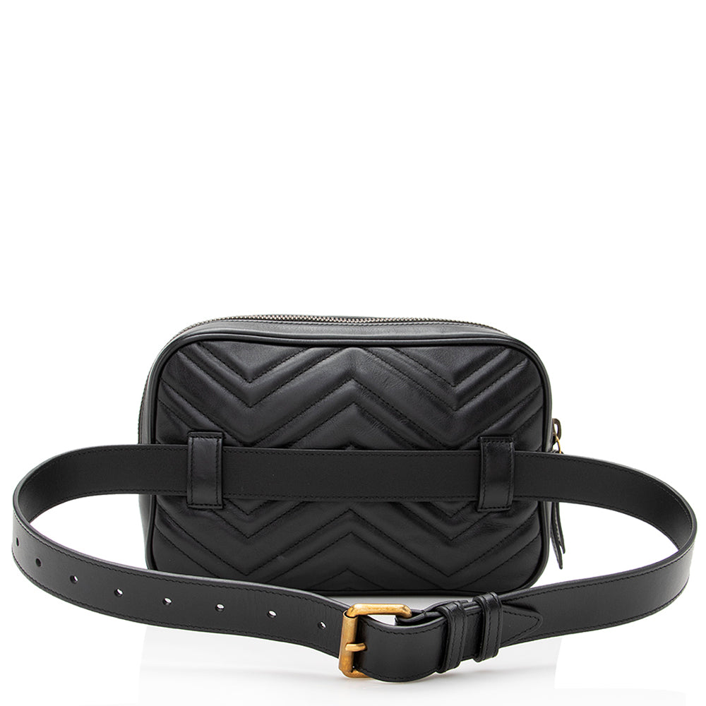 Gucci Matelasse Leather GG Marmont Large Belt Bag - Size 32 / 80 (SHF-22528)