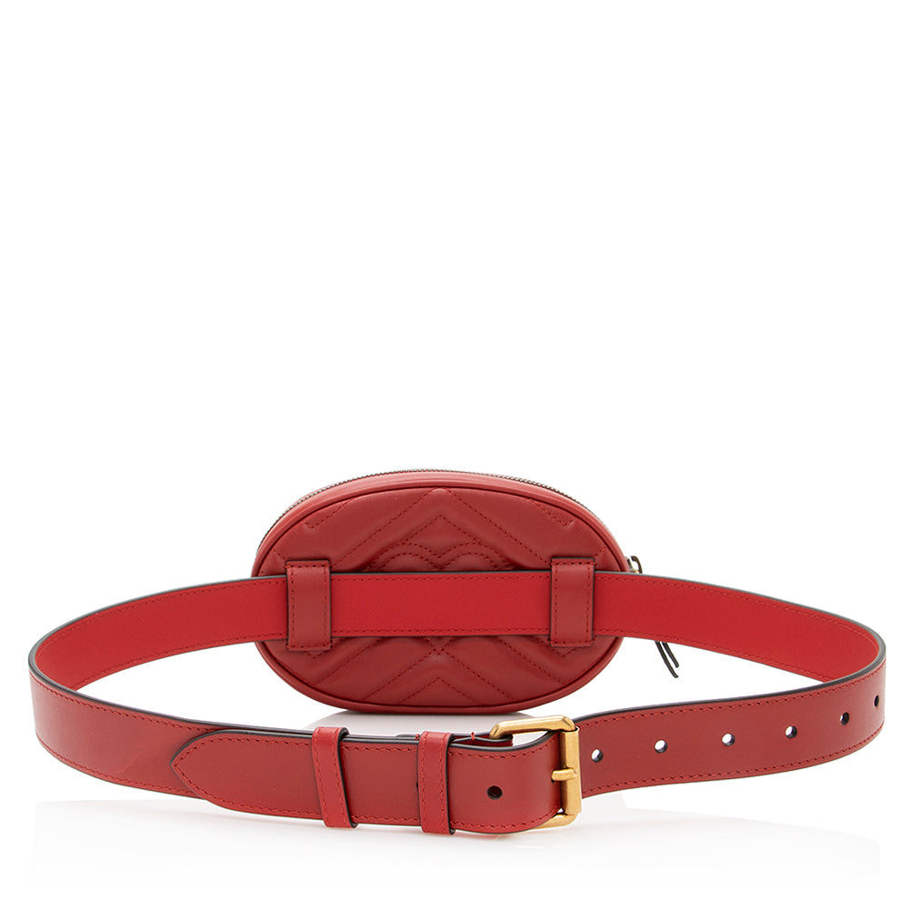 Gucci Matelasse Leather GG Marmont Belt Bag - Size 34 / 85 (SHF-20124)