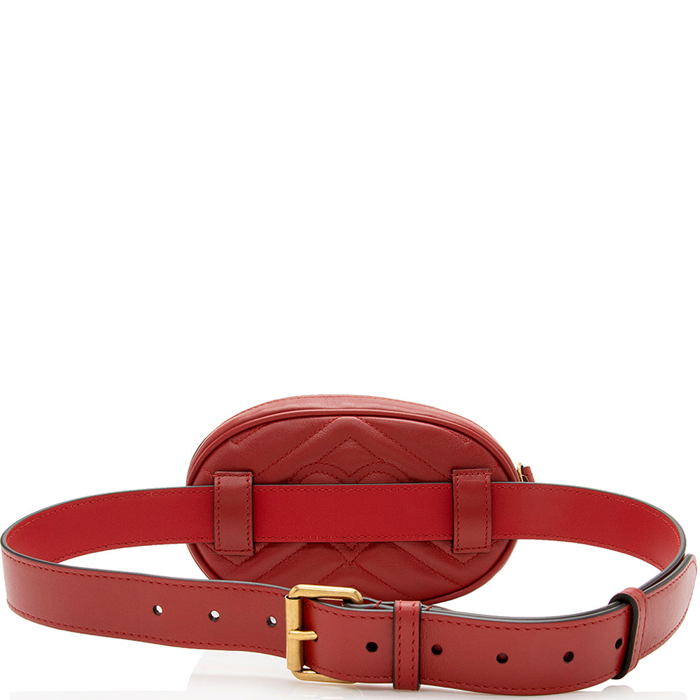 Gucci Matelasse Leather GG Marmont Belt Bag - Size 34 / 85 (SHF-20272)