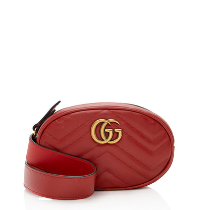 Gucci Matelasse Leather GG Marmont Belt Bag - Size 34 / 85 (SHF-20272)