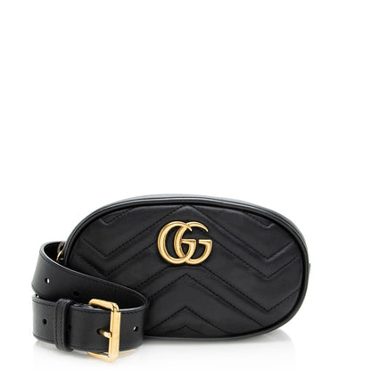 Gucci Matelasse Leather GG Marmont Belt Bag - Size 95 (SHF-19377)