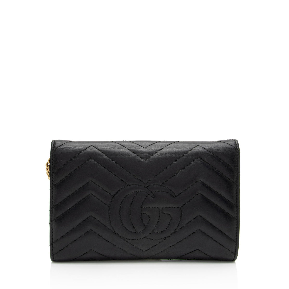 Gucci Matelasse Leather GG Marmont Flap Mini Wallet Bag (SHF-6xoeZx)