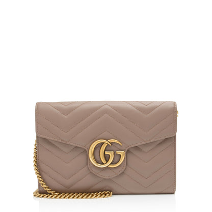 Gucci Matelasse Leather GG Marmont Flap Mini Wallet Bag (SHF-L9tXYx)