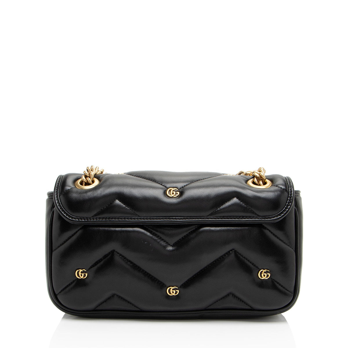 Gucci Matelasse Leather GG Marmont GG Studded Small Flap Bag
