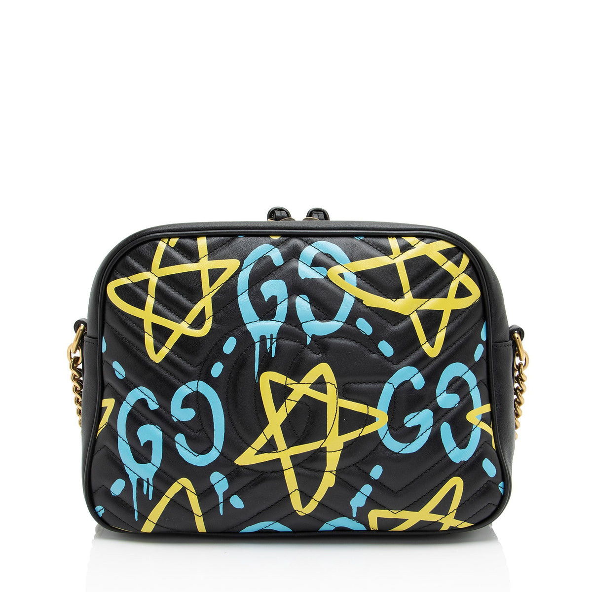 Gucci Matelasse Leather GG Marmont Ghost Medium Camera Bag