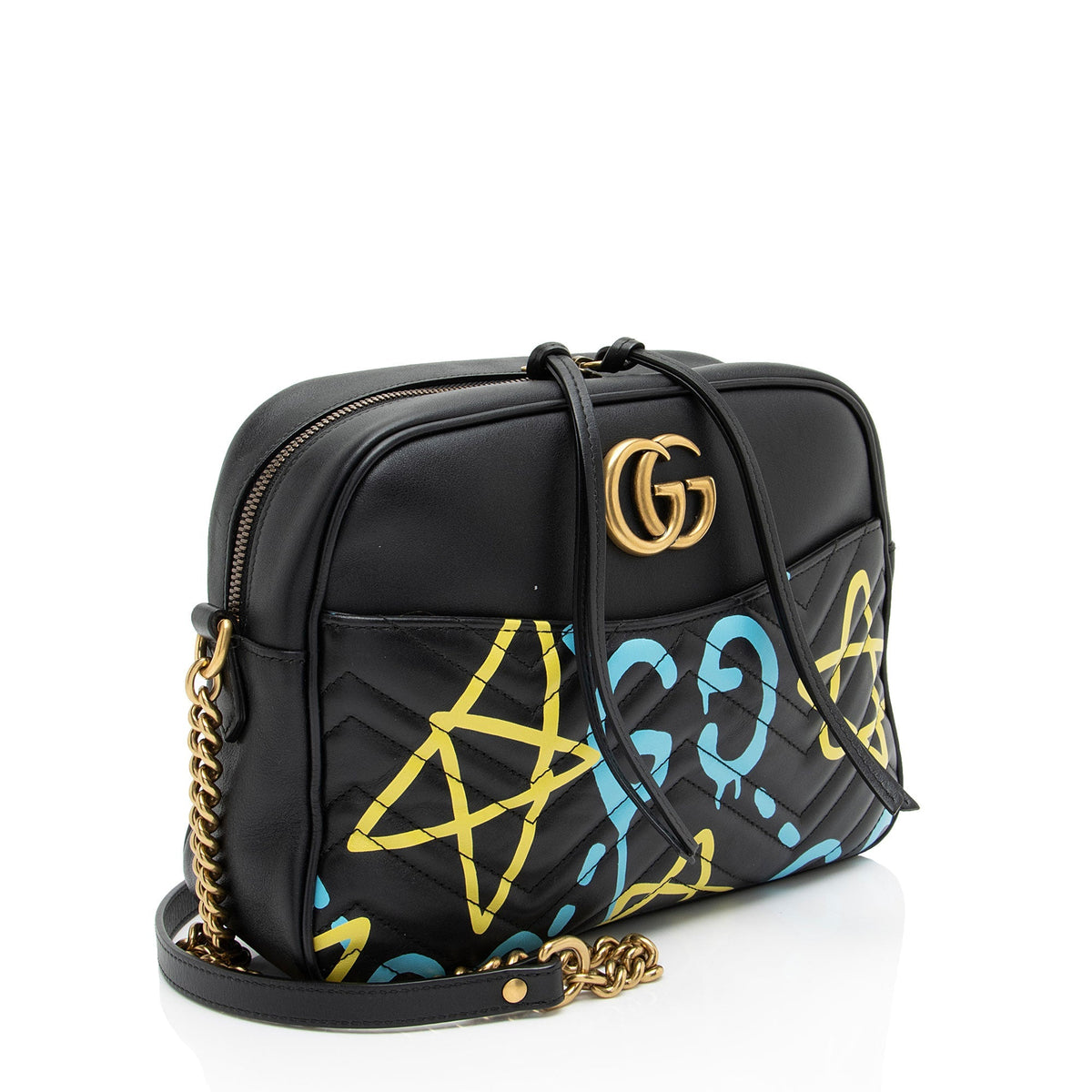 Gucci Matelasse Leather GG Marmont Ghost Medium Camera Bag