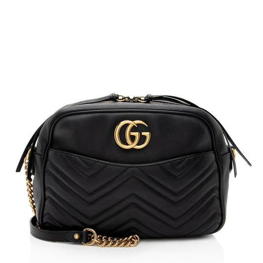 Gucci Matelasse Leather GG Marmont Large Camera Bag