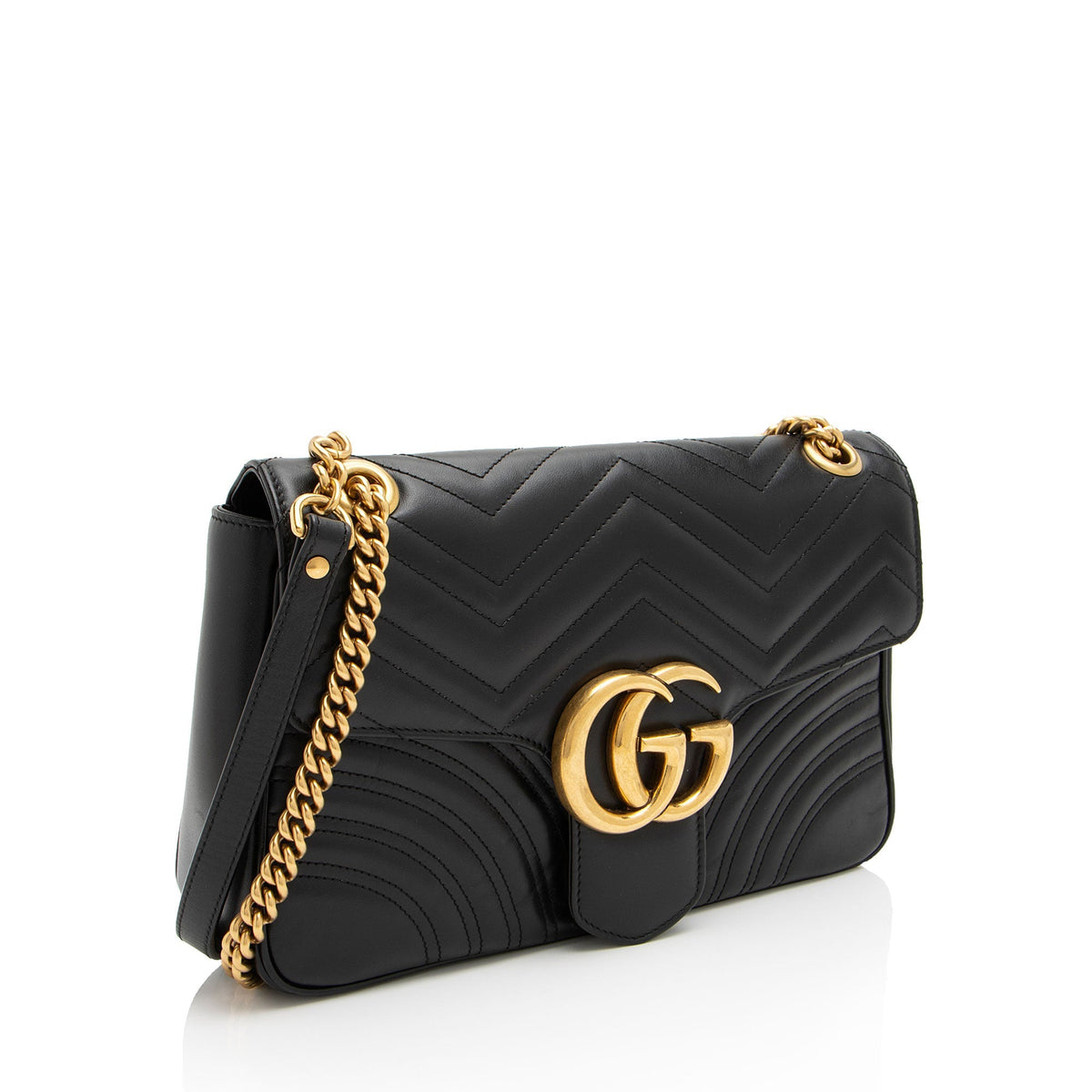 Gucci Matelasse Leather GG Marmont Medium Flap Bag (SHF-Xorpjv)