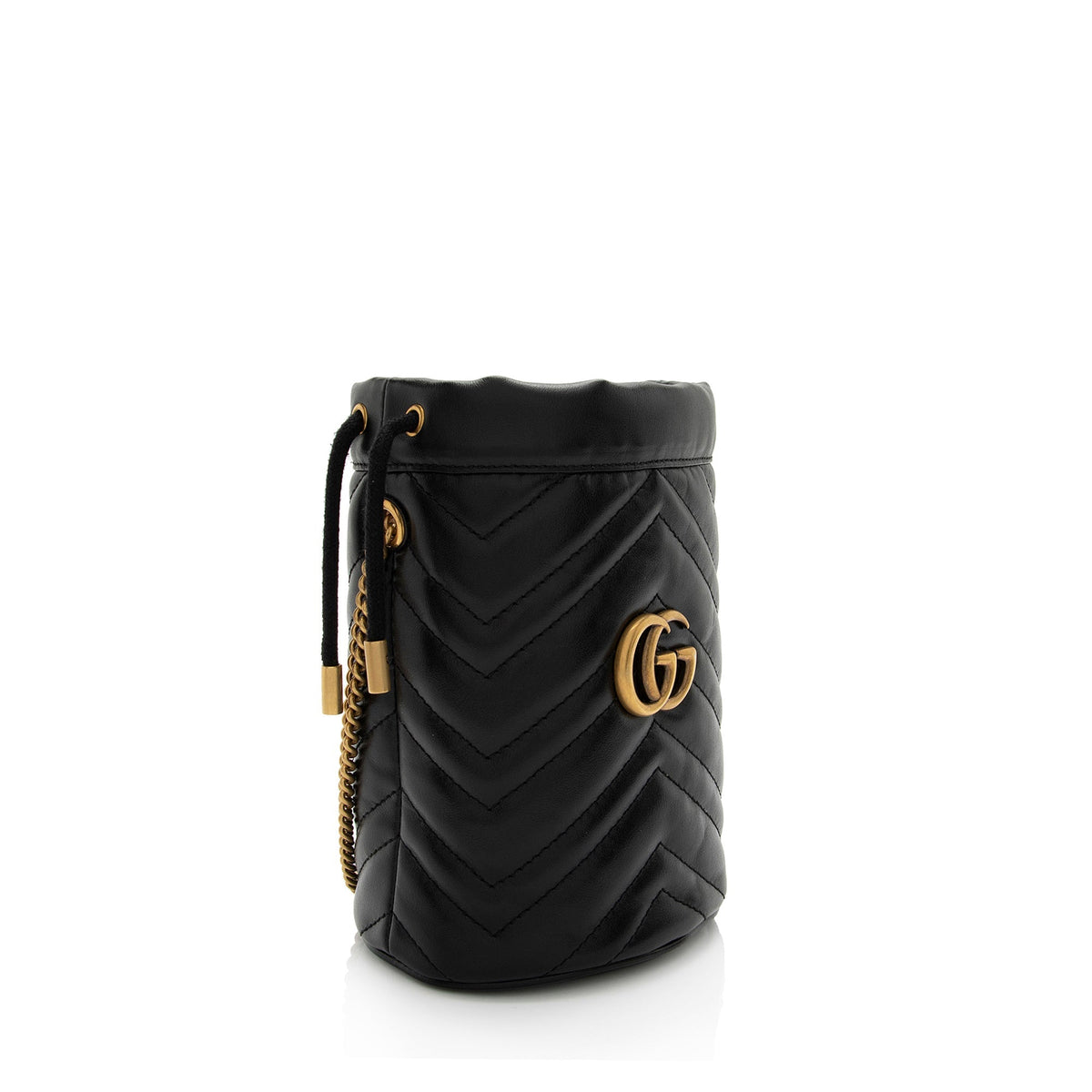 Gucci Matelasse Leather GG Marmont Mini Bucket Bag (SHF-04p5jT)