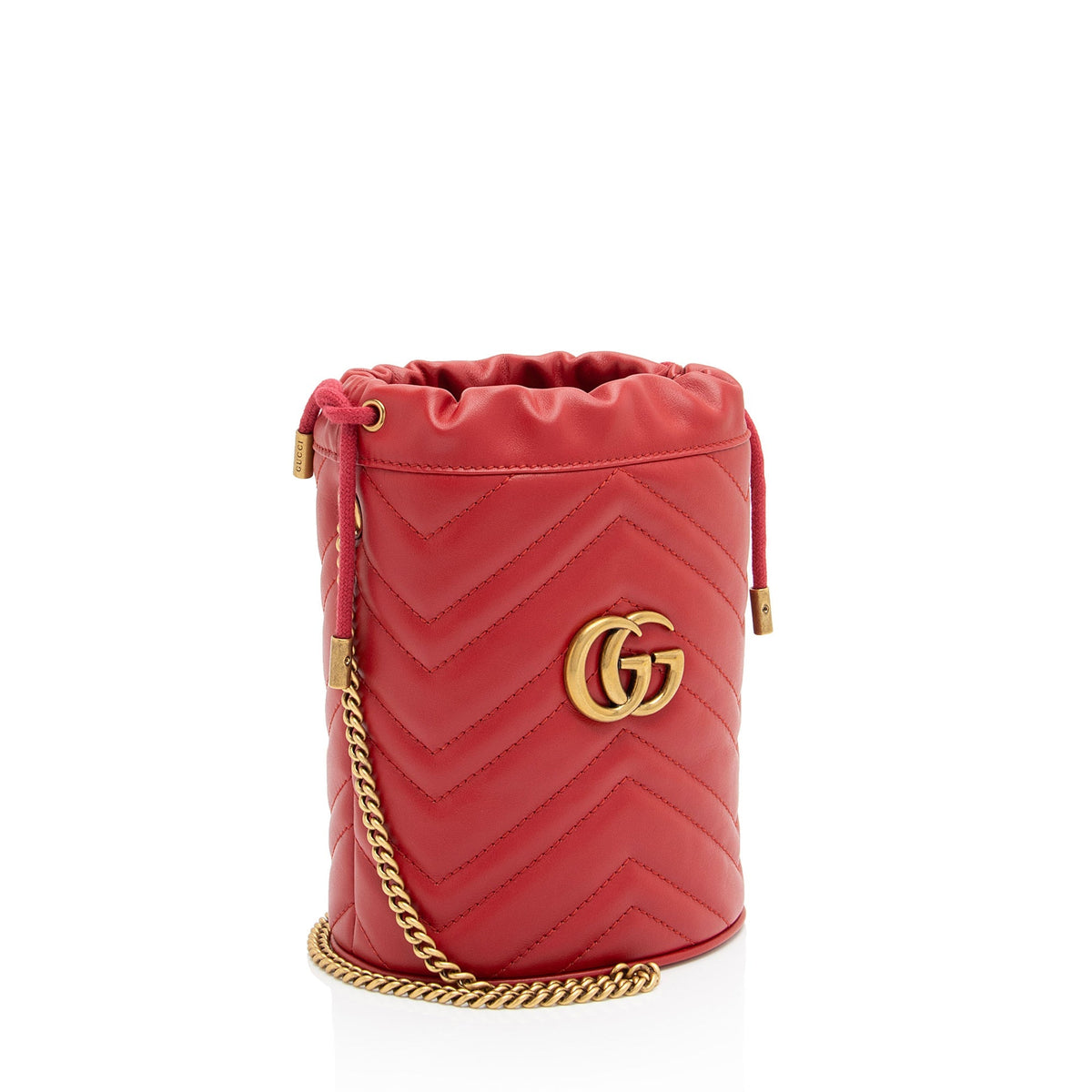 Gucci Matelasse Leather GG Marmont Mini Bucket Bag (SHF-dZVRWx)