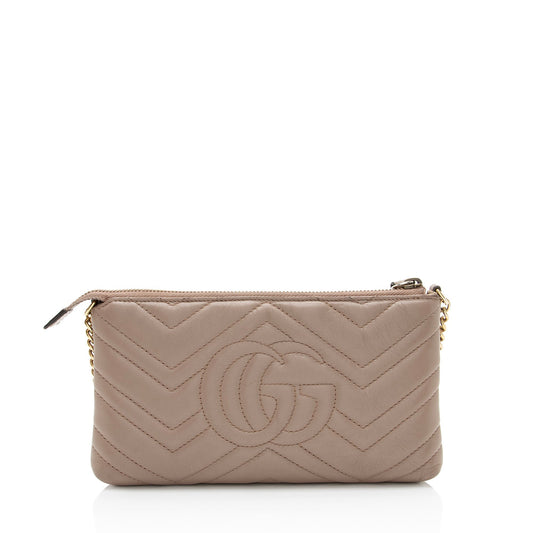 Gucci Matelasse Leather GG Marmont Mini Chain Bag