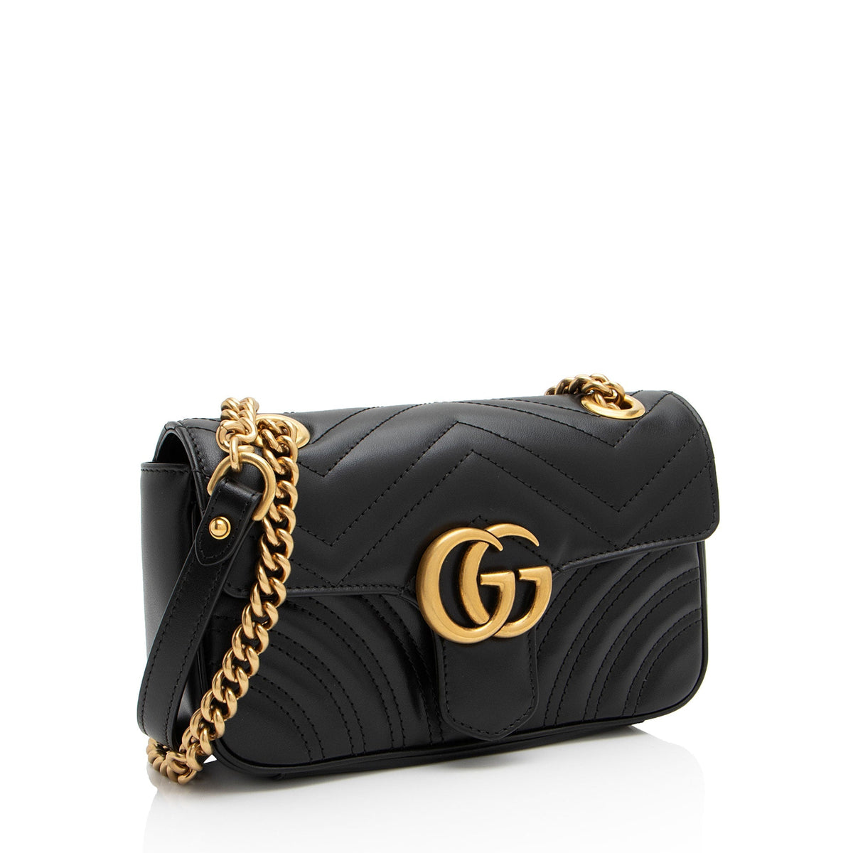 Gucci Matelasse Leather GG Marmont Mini Flap Bag (SHF-w6pN1q)