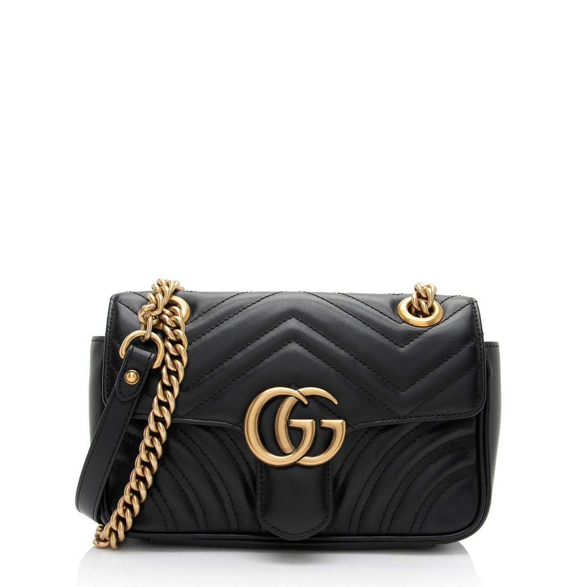 Gucci Matelasse Leather GG Marmont Mini Flap Bag (SHF-Aicihy)
