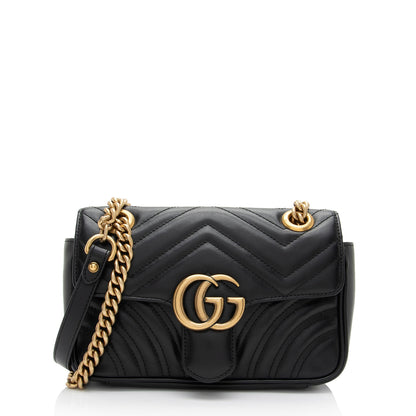 Gucci Matelasse Leather GG Marmont Mini Flap Bag (SHF-Aicihy)