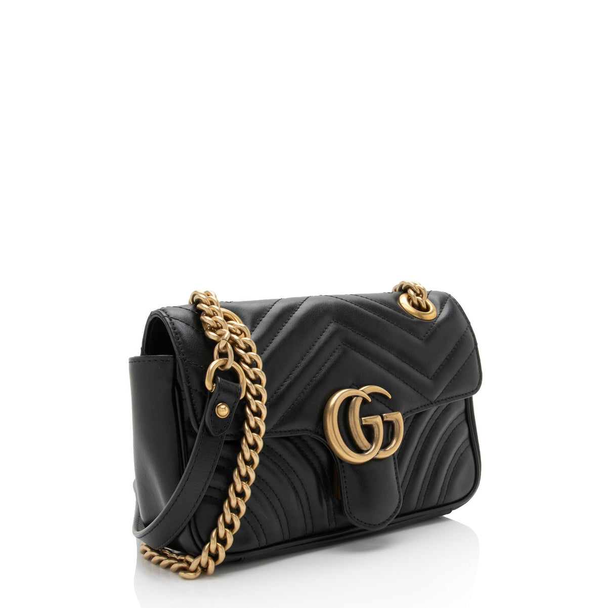 Gucci Matelasse Leather GG Marmont Mini Flap Bag (SHF-Aicihy)