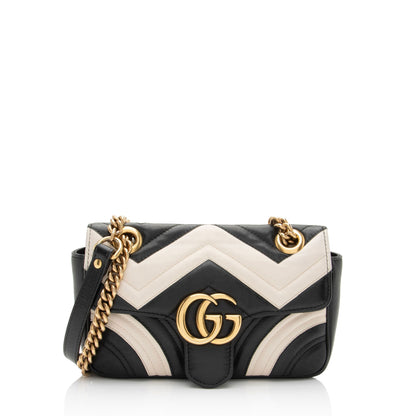Gucci Matelasse Leather GG Marmont Two Tone Mini Flap Bag (SHF-GrfDUZ)