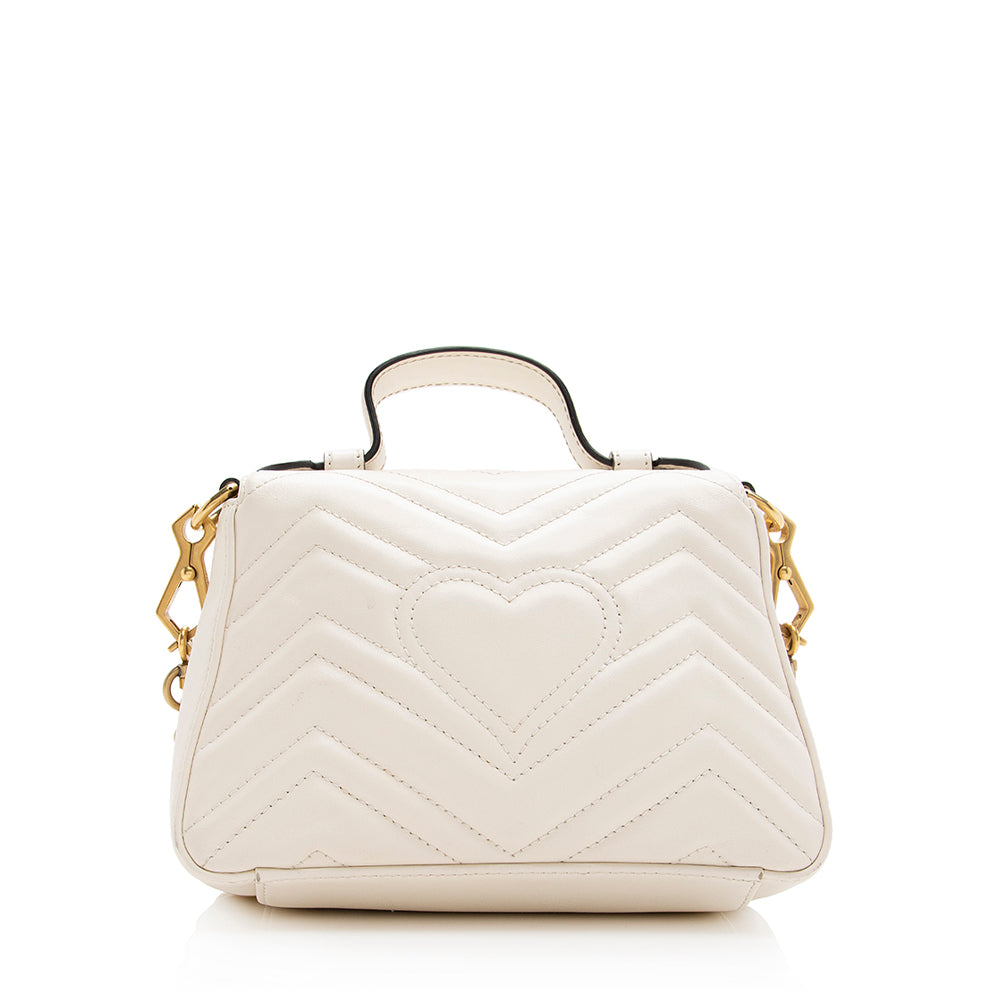 Gucci Matelasse Leather GG Marmont Mini Top Handle Bag (SHF-19549)
