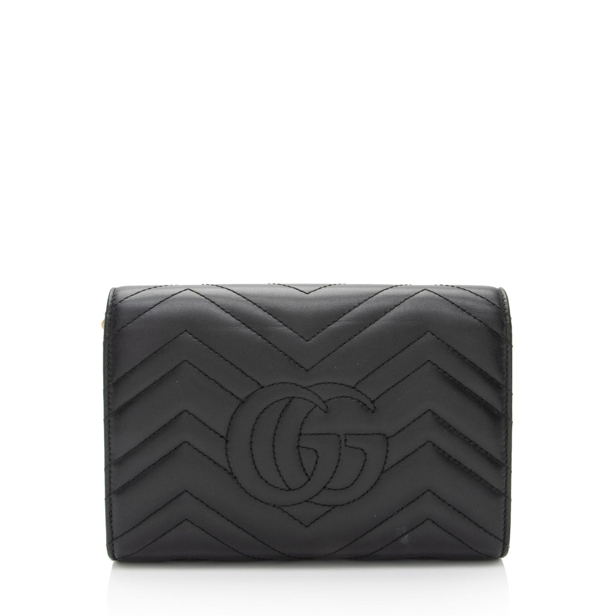 Gucci Matelasse Leather GG Marmont Mini Wallet on Chain Bag (SHF-LtbPoF)