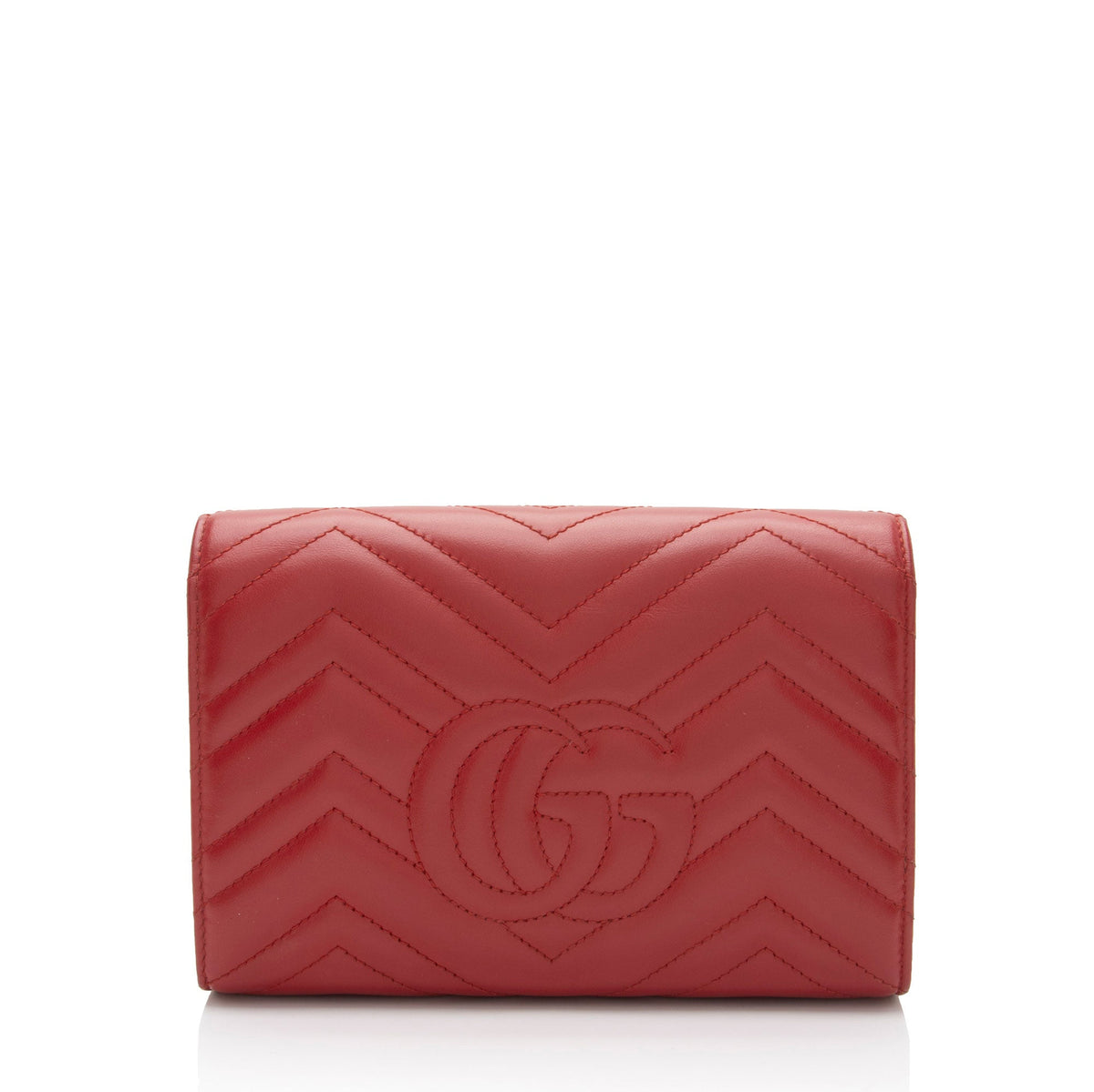 Gucci Matelasse Leather GG Marmont Wallet on Chain