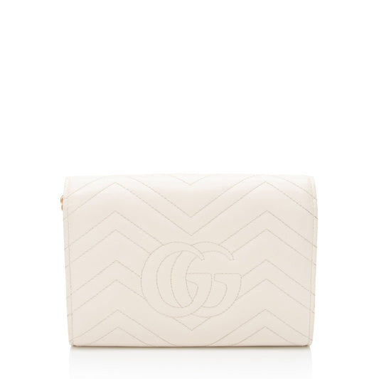 Gucci Matelasse Leather GG Marmont Wallet on Chain